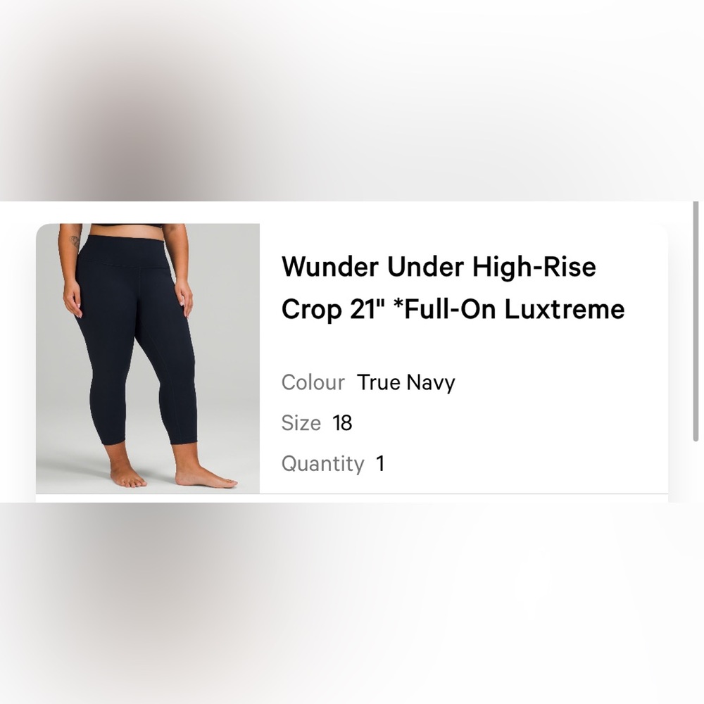 Lululemon Wunder Under high rise crop leggings 21”